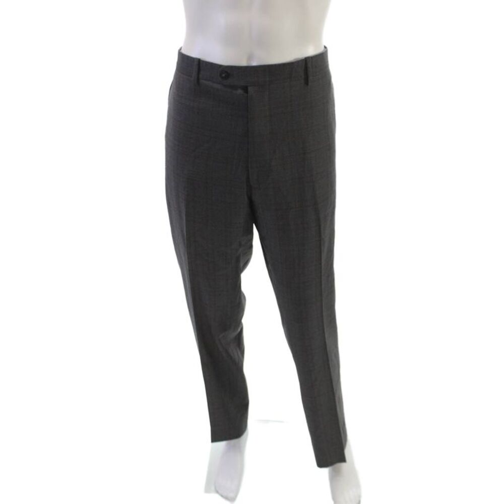 JB Britches Mens Dress Pants Gray Worsted Wool Button Inseam 30 Size 42